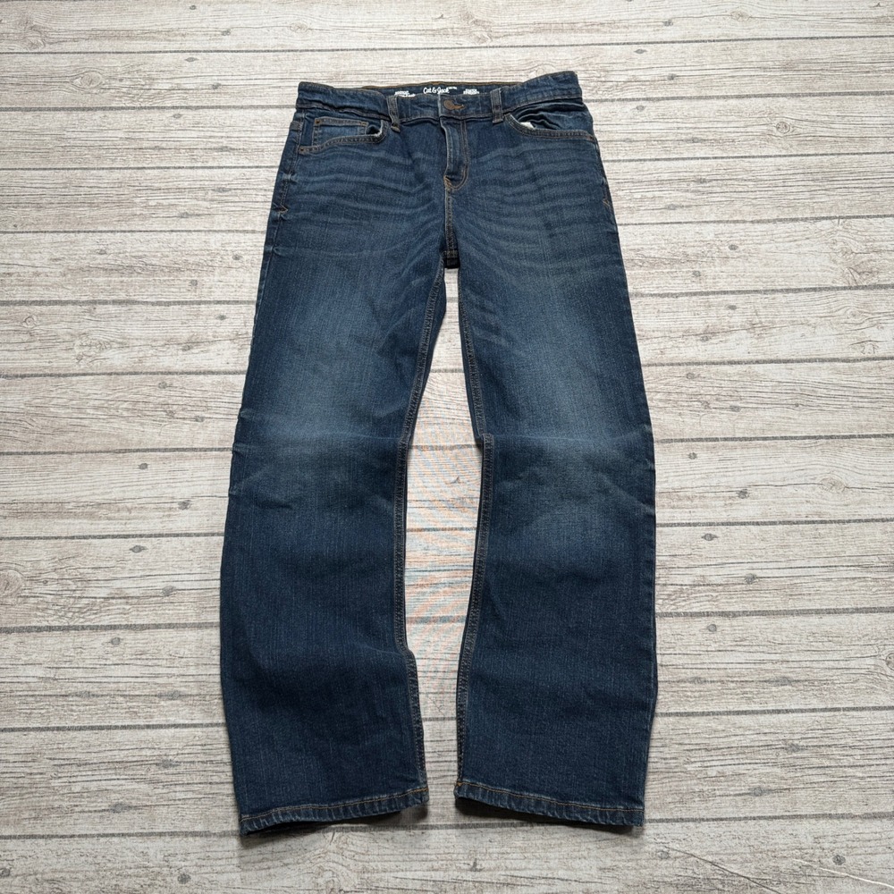 Cat & Jack Jeans Women's 16 Blue Indigo Wash Denim Adjustable Waist Straight Leg